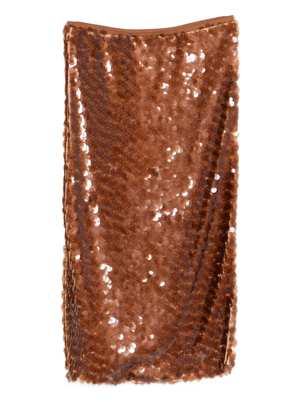 Patrizia Pepe Sequin-embellished Skirt In Brown