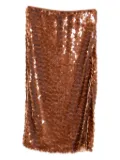 Patrizia Pepe sequin-embellished skirt - Orange