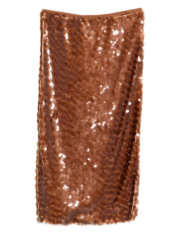 Patrizia Pepe sequin-embellished Skirt Orange FARFETCH SK