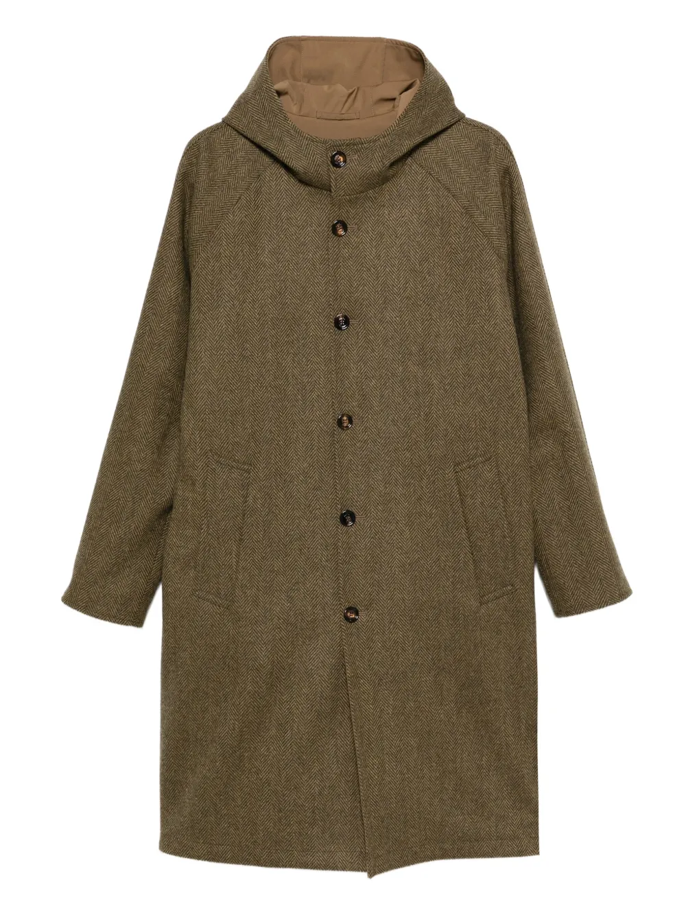 Kired single-breasted hooded coat | Brown | Image 1