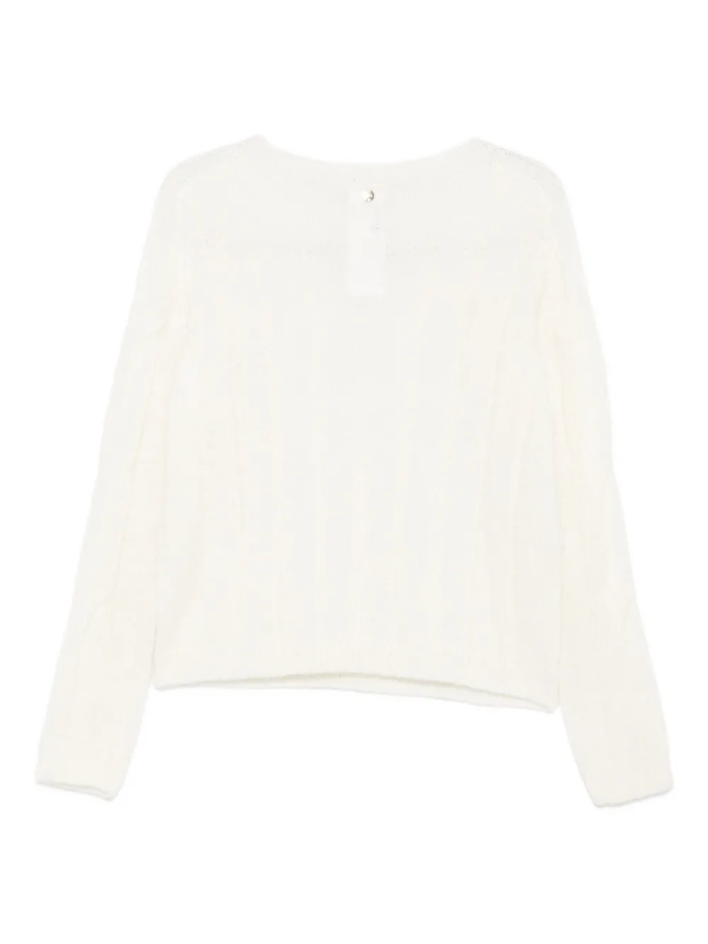 Liu •jo Cable-knit Cropped Sweater In Neutral