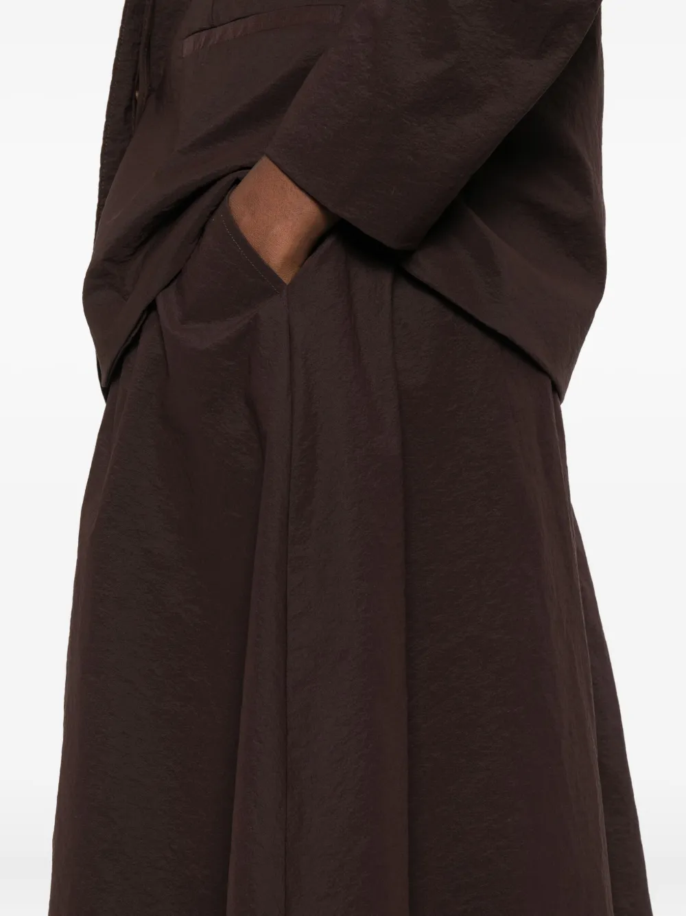 Mark Kenly Domino Tan Pleated Skirt In Brown