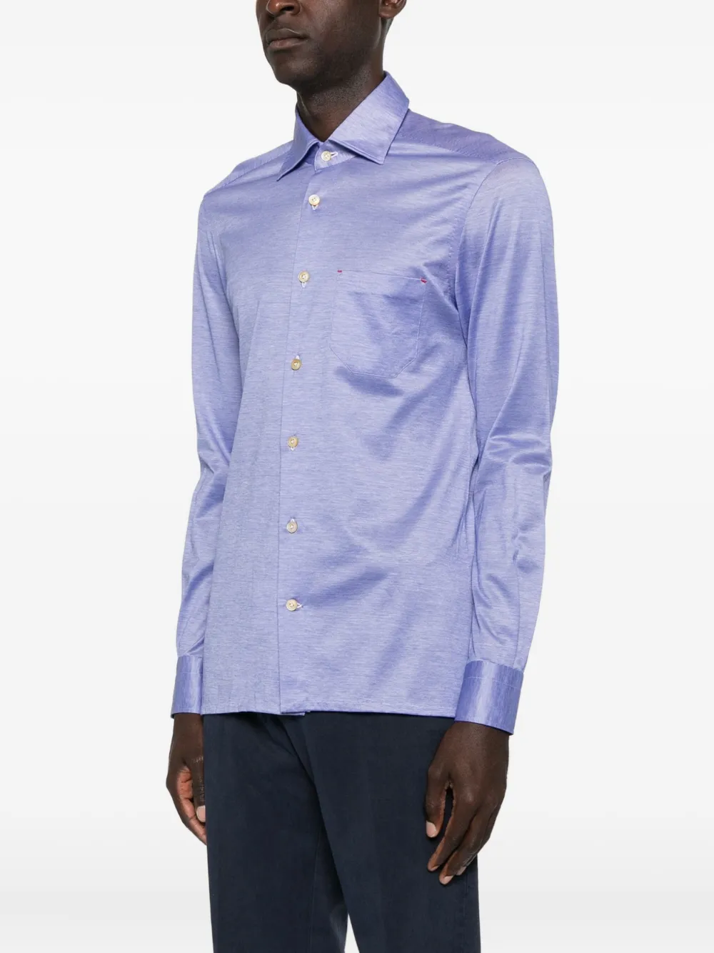 Kiton Katoenen overhemd Blauw