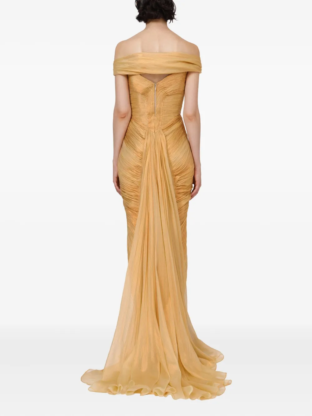 Iris Serban Off-shoulder jurk Geel