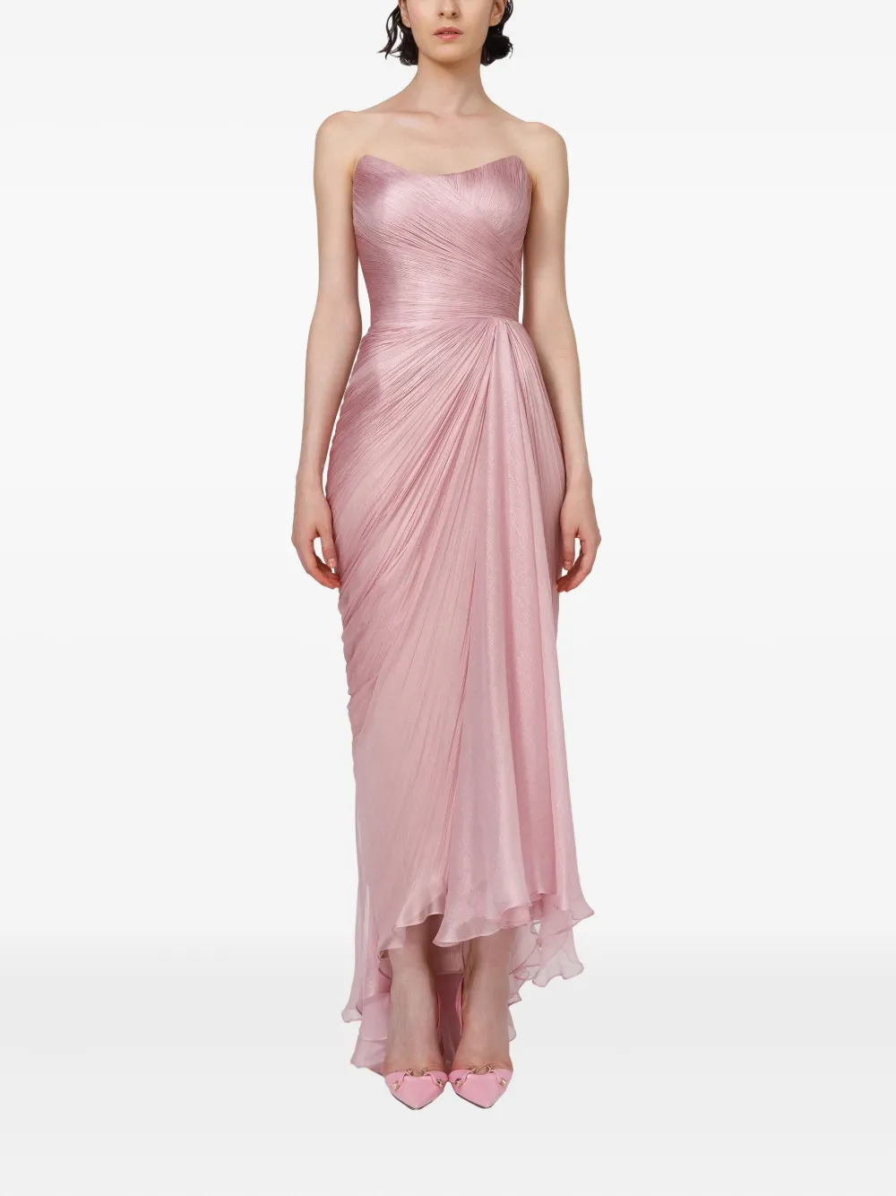 Iris Serban draped strapless dress - Roze