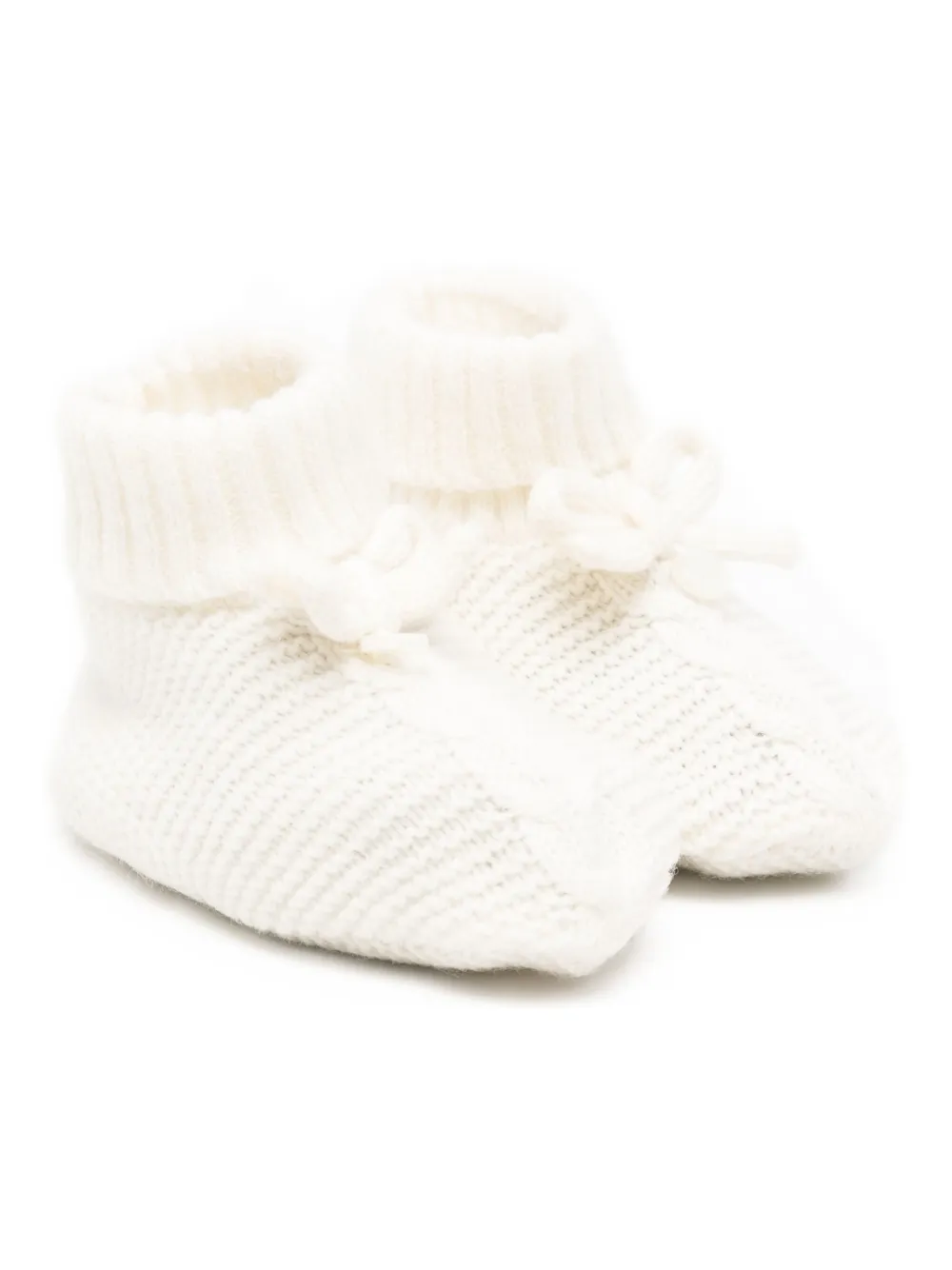 Tartine Et Chocolat bow-detail knitted slippers - Bianco