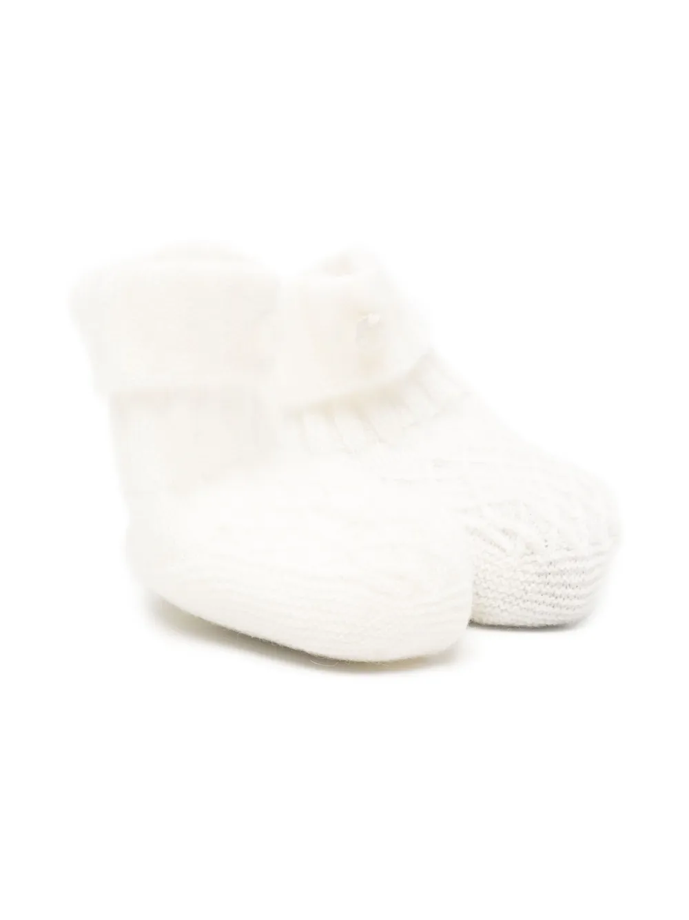 Tartine Et Chocolat Kabelgebreide slippers Wit