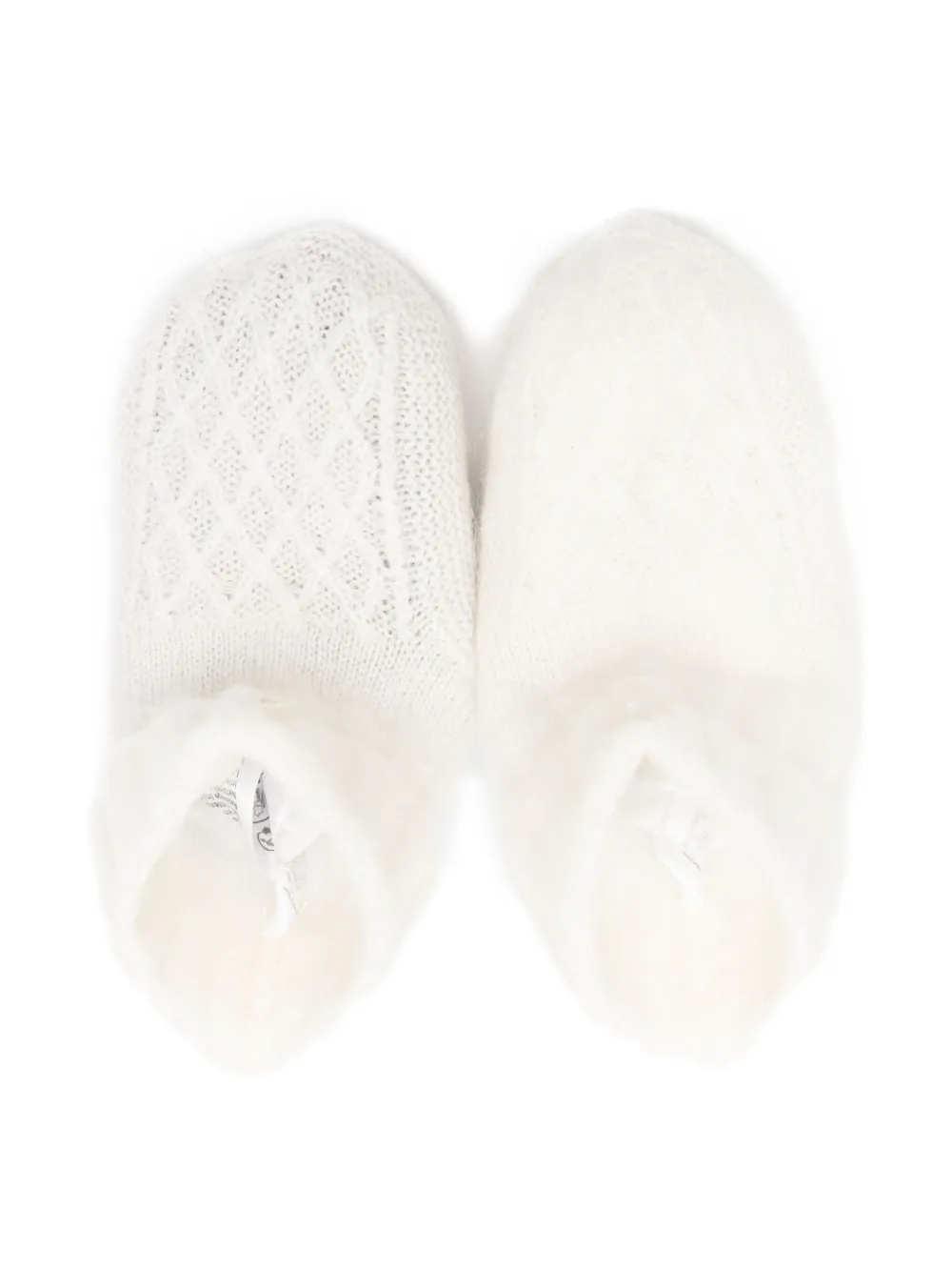 Tartine Et Chocolat Kabelgebreide slippers Wit