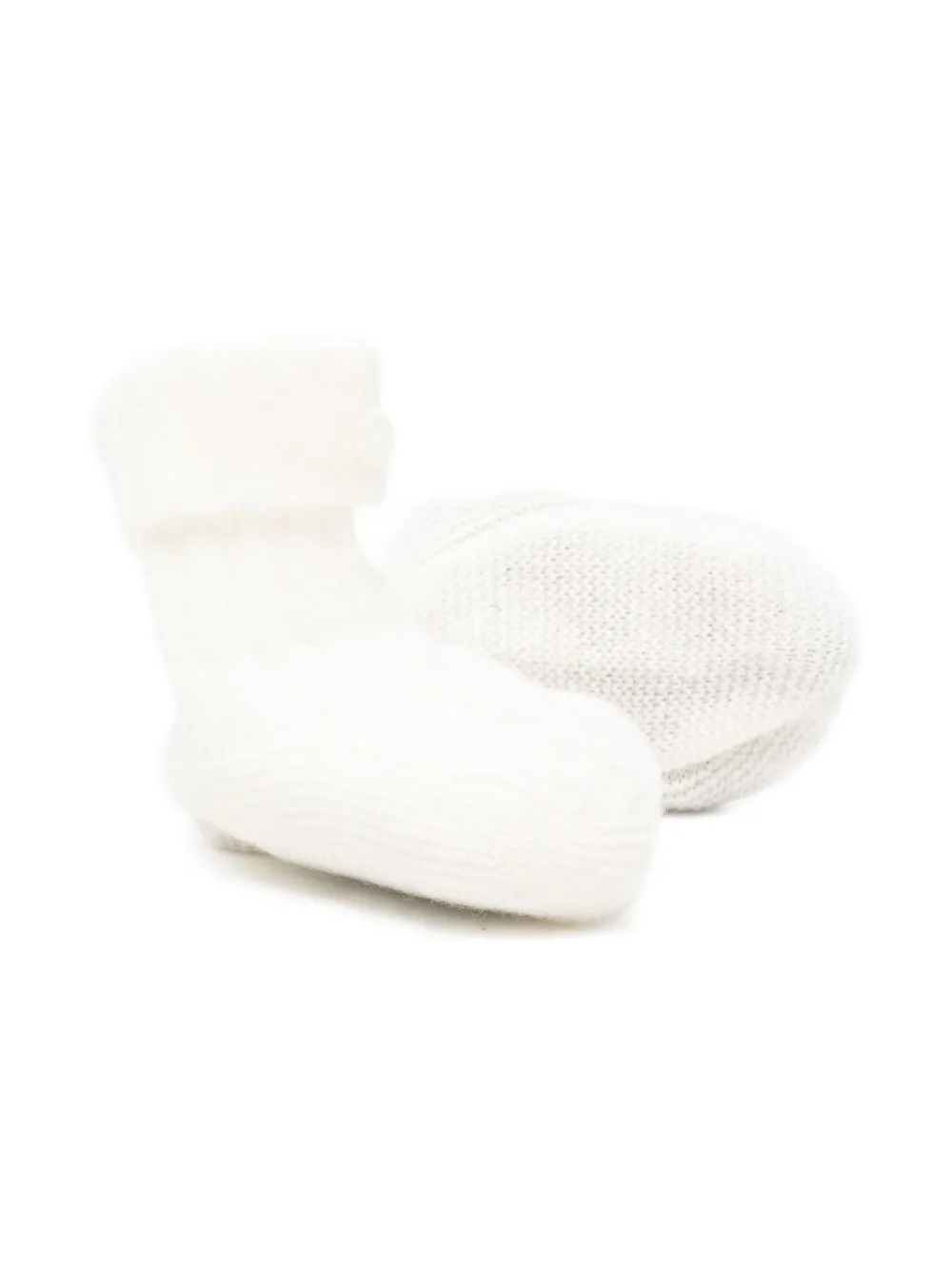 Tartine Et Chocolat Kabelgebreide slippers Wit