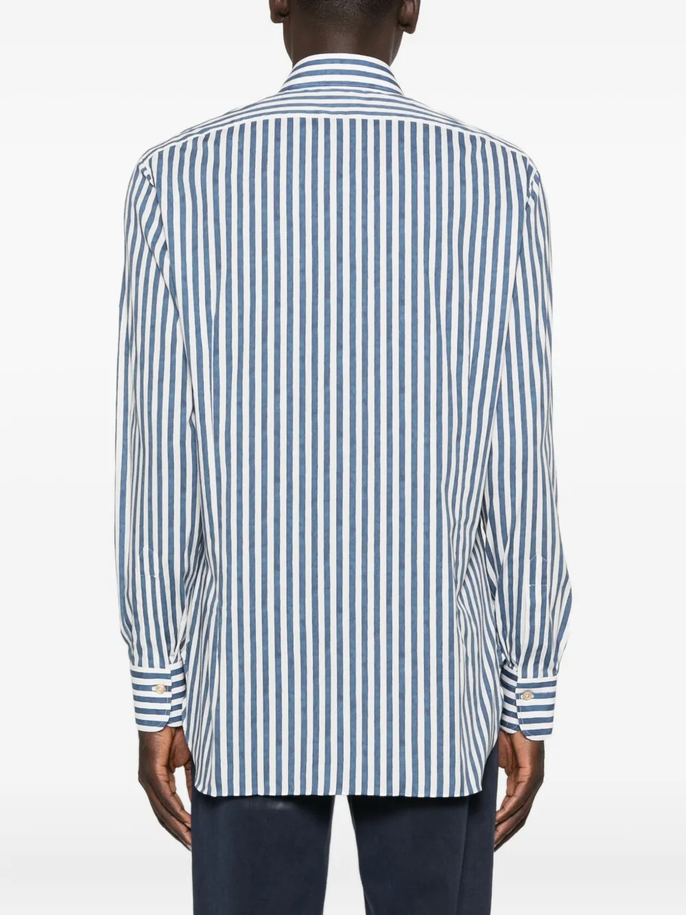 Kiton Gestreept overhemd Blauw