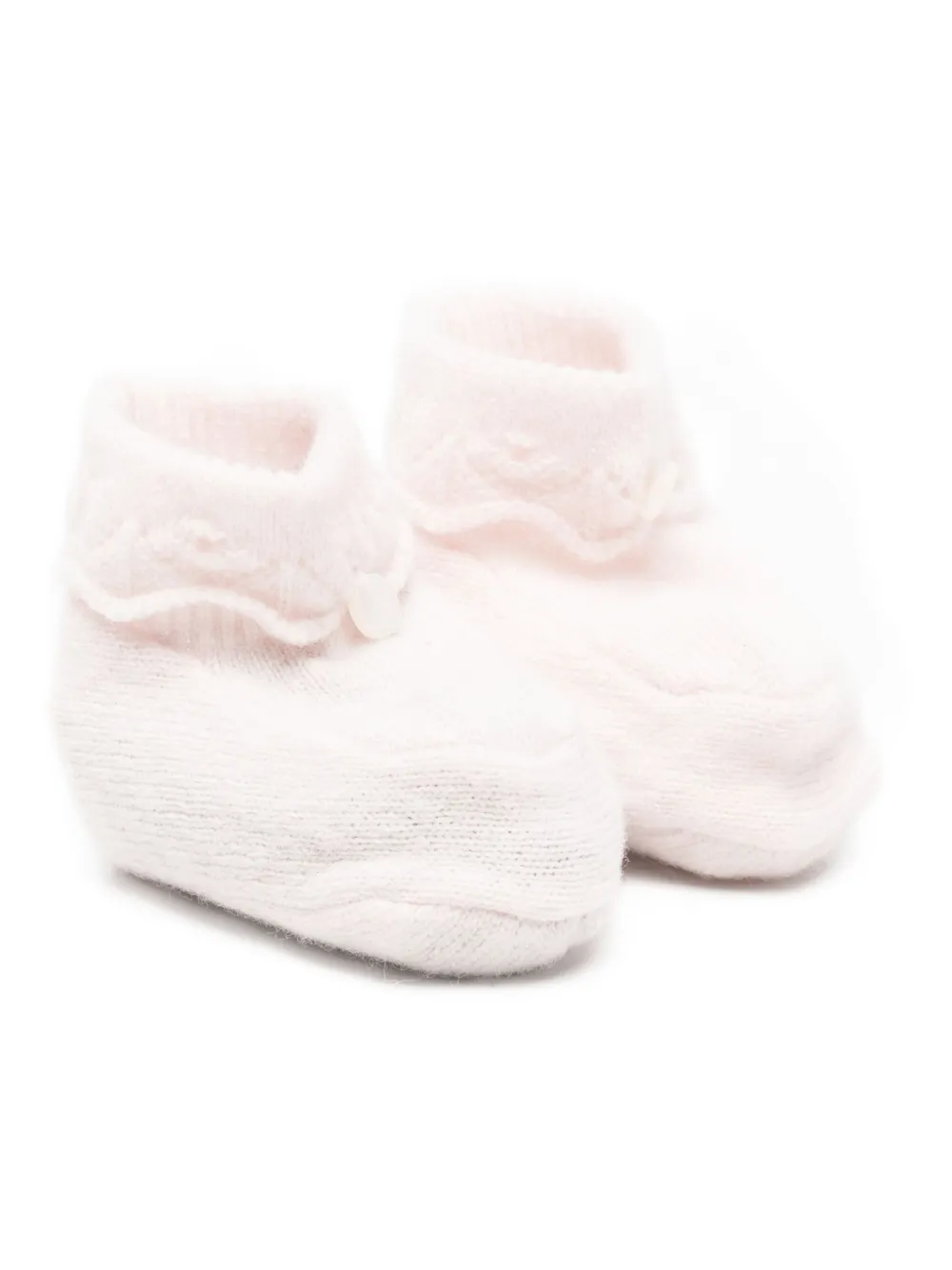 Tartine Et Chocolat knitted frill booties | Pink | Image 1