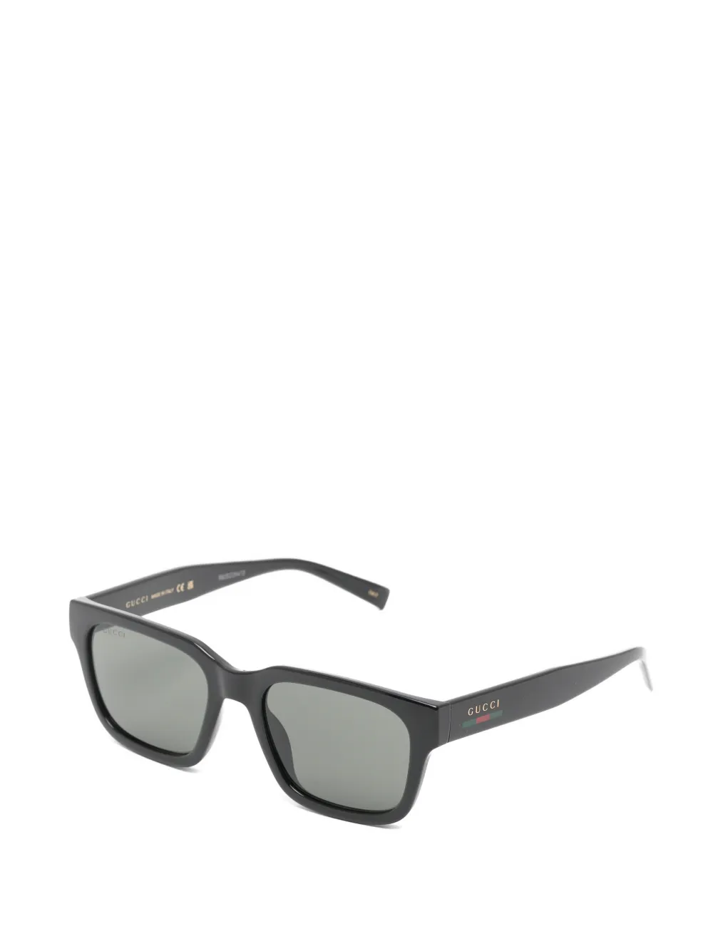 Gucci Eyewear Zonnebril met Web-streep en vierkant montuur Zwart