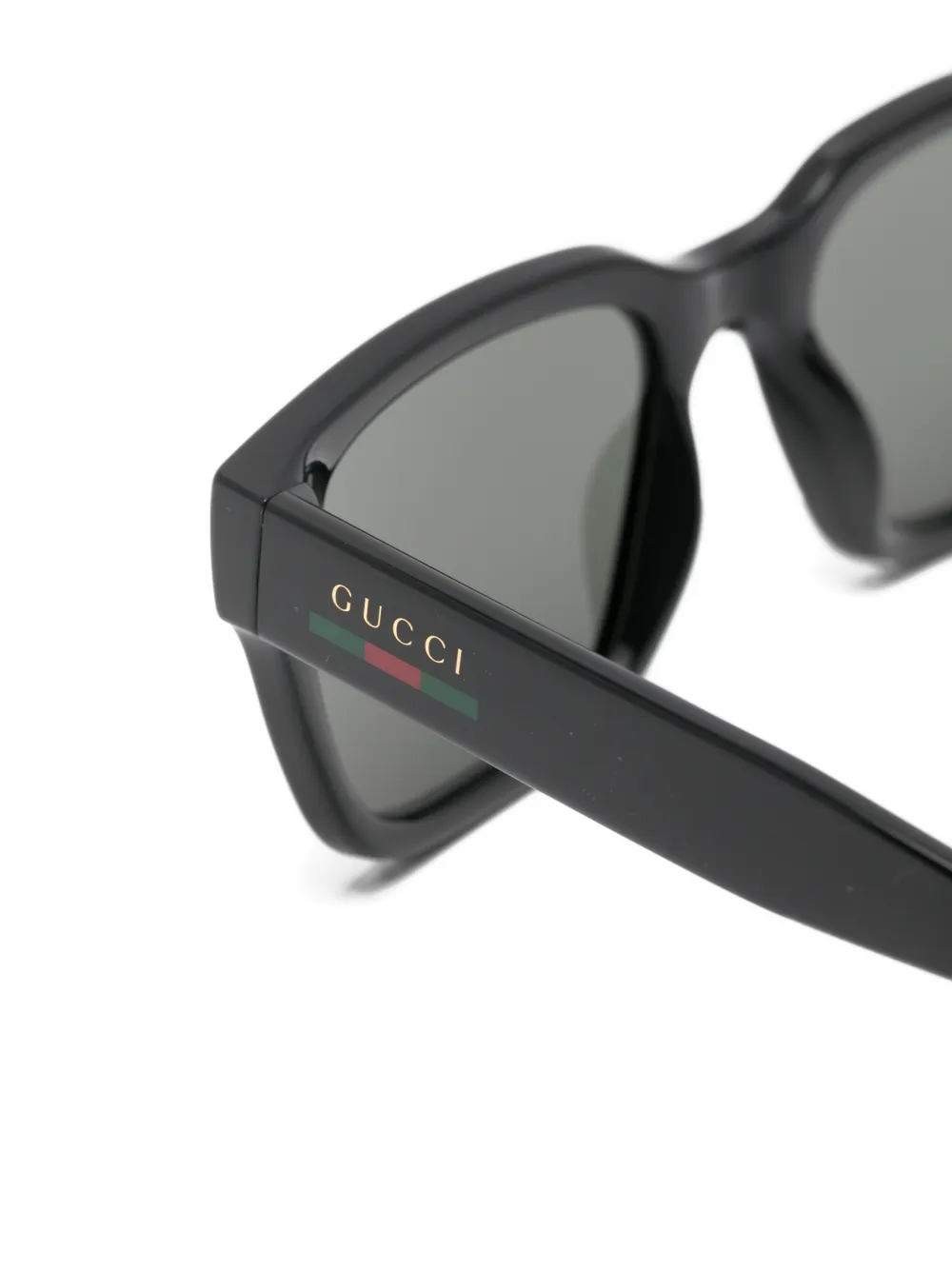 Gucci Eyewear Zonnebril met Web-streep en vierkant montuur Zwart