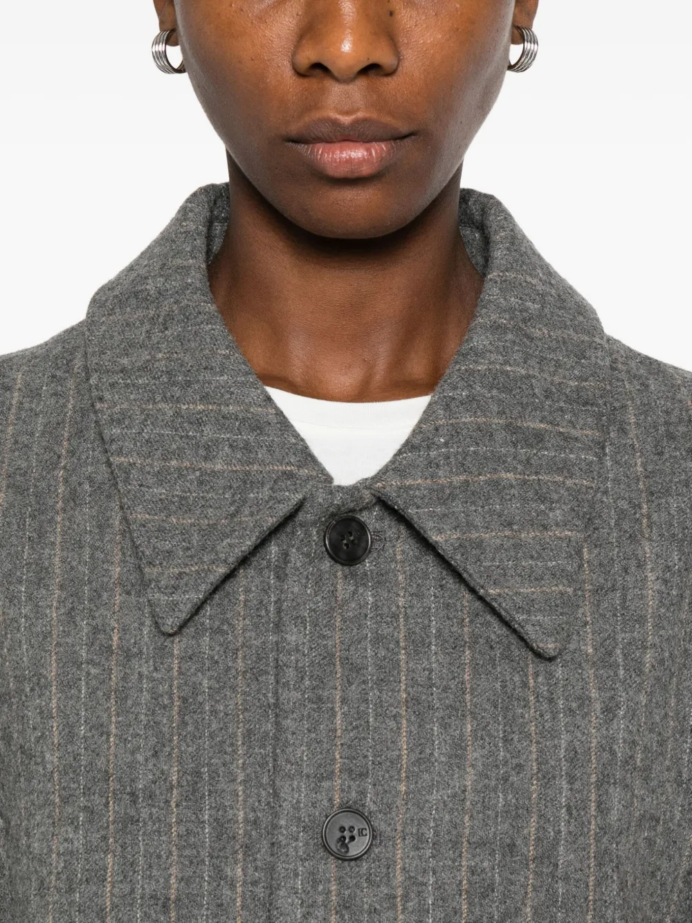 Low Classic Pinstripe Wool Jacket In Gray