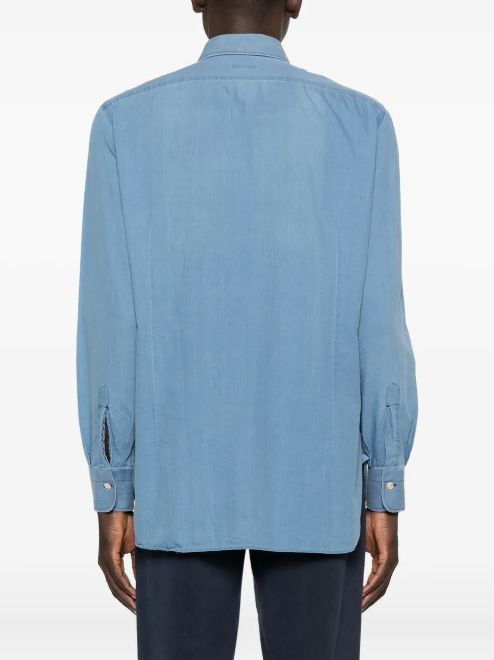 Kiton Katoenen overhemd Blauw