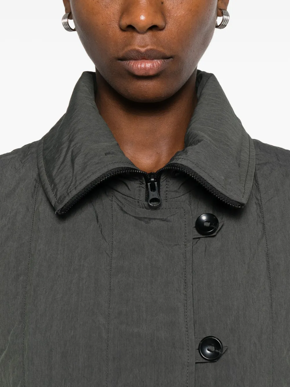 Low Classic Quilted Button-fastening Vest In Gray