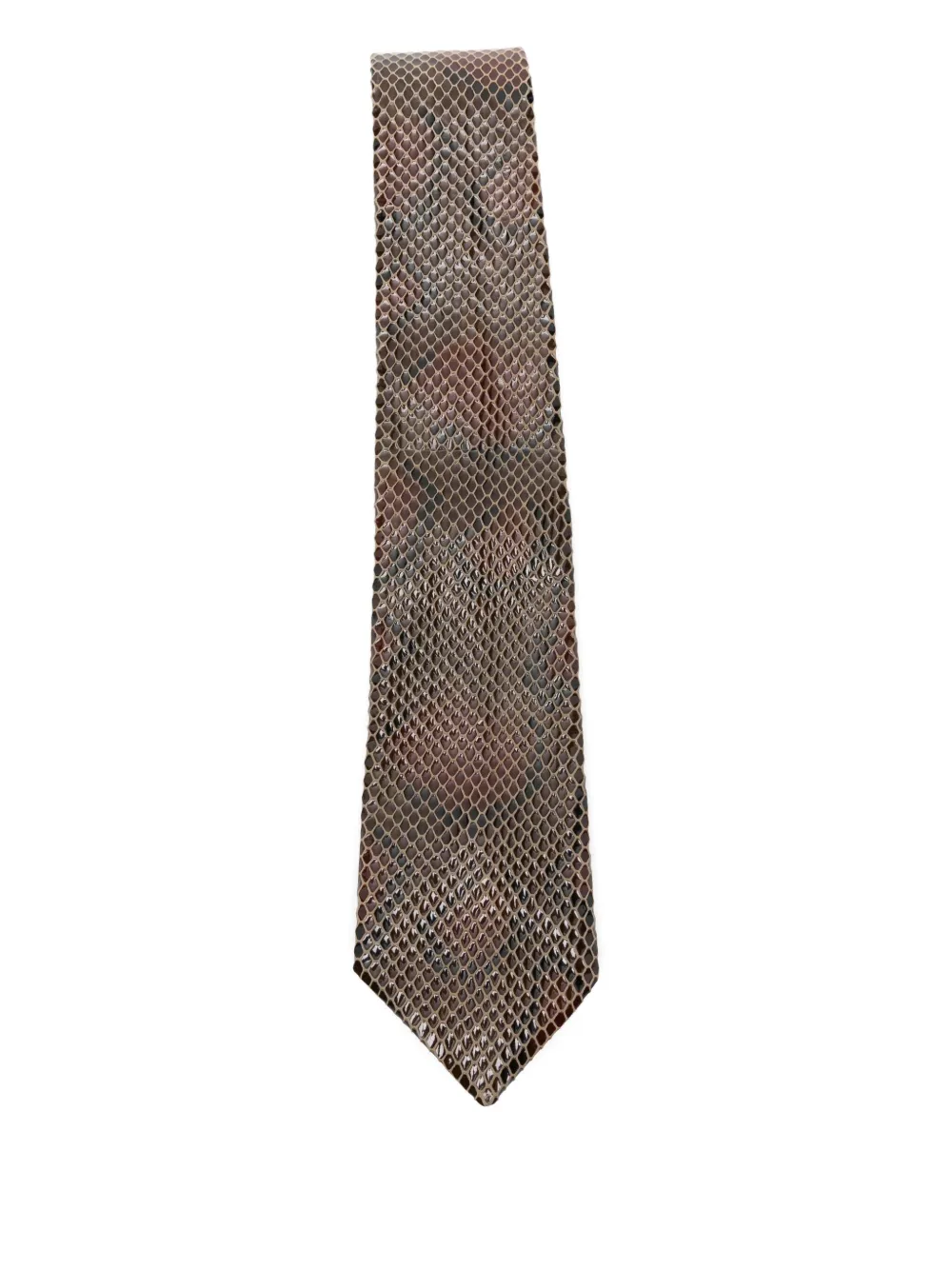 Sunflower snakeskin-effect tie | Brown | Image 1