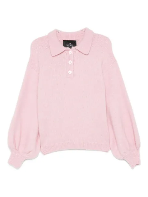 I Love Mr Mittens balloon-sleeve polo-neck sweater
