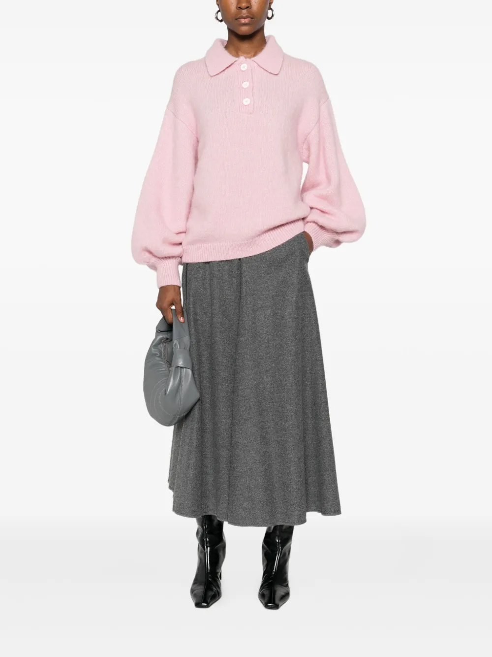 I Love Mr Mittens balloon-sleeve polo-neck sweater | Knitted Sweaters | Image 2