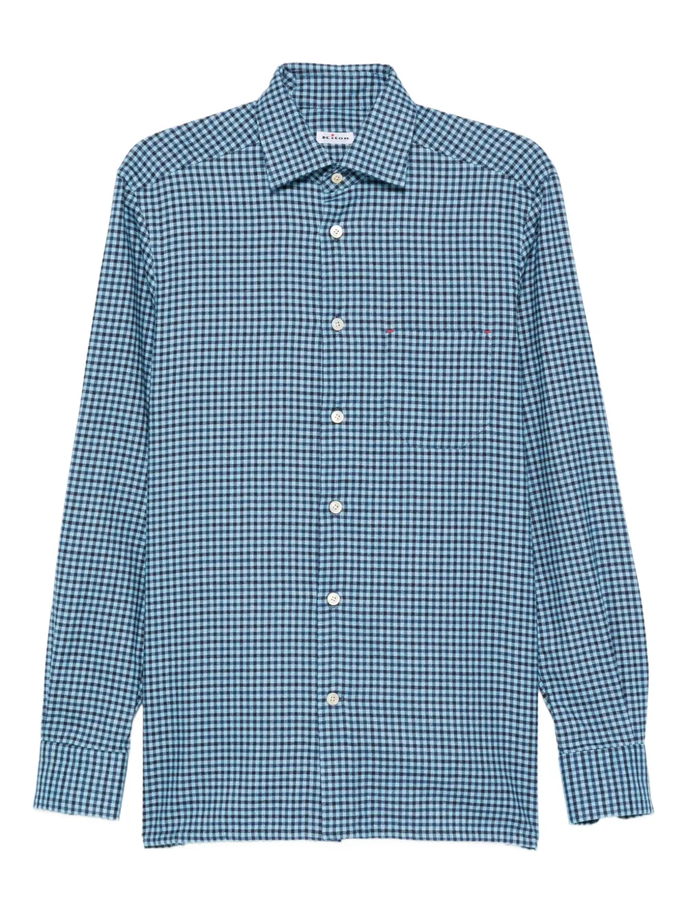 Kiton long-sleeve checked shirt | Blue | Image 1