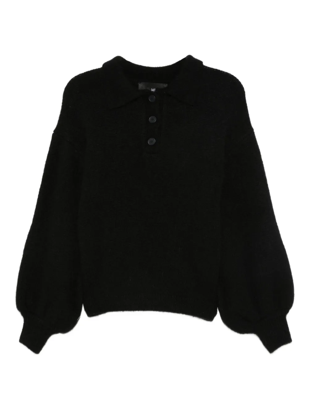 I Love Mr Mittens polo-neck balloon-sleeve sweater | Black | Image 1