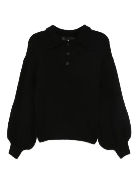 I Love Mr Mittens polo-neck balloon-sleeve sweater