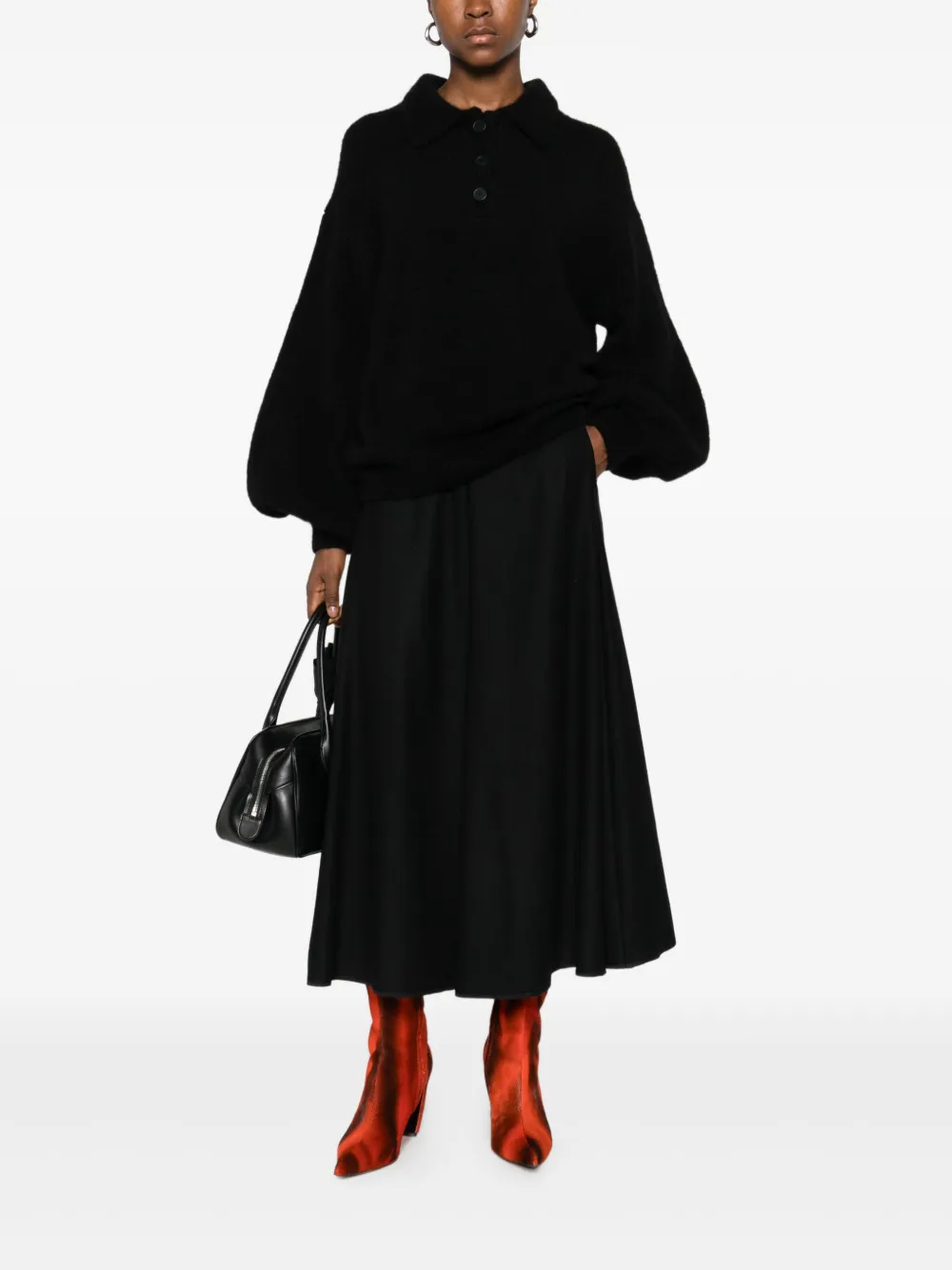 I Love Mr Mittens polo-neck balloon-sleeve sweater | Knitted Sweaters | Image 2