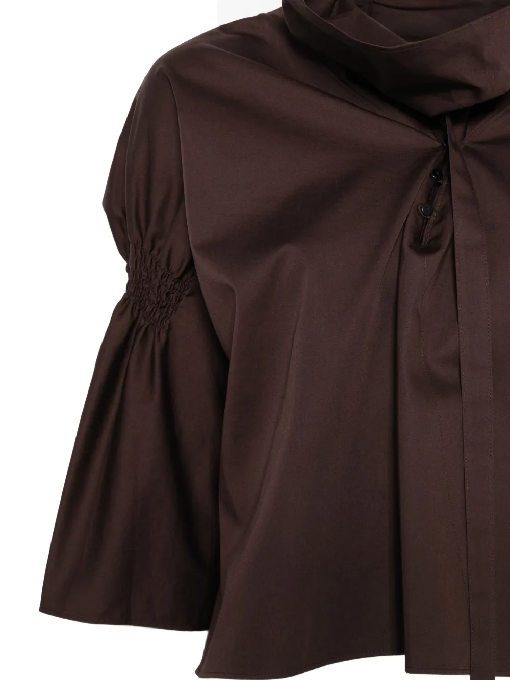 Low Classic Gathered-detail Blouse In Brown