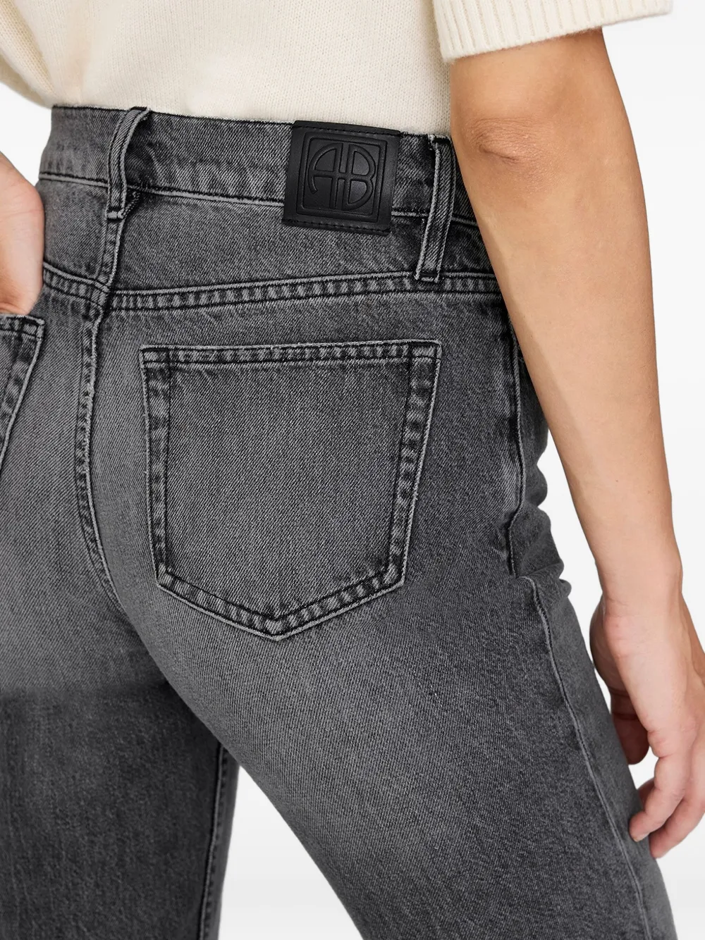 Anine Bing High-rise Jeans In Gray