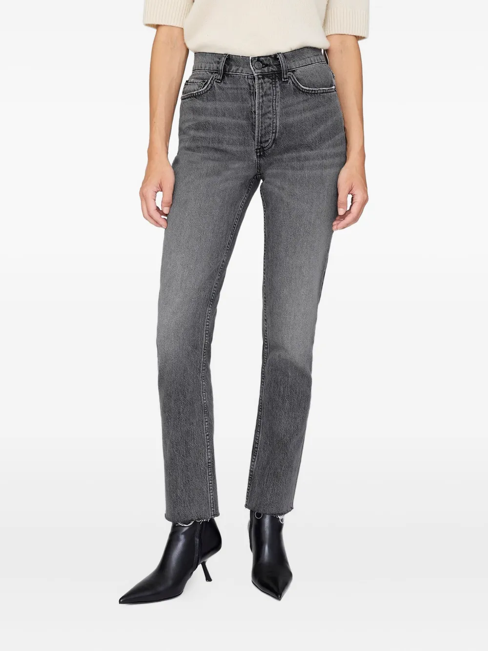 Anine Bing High-rise Jeans In Gray