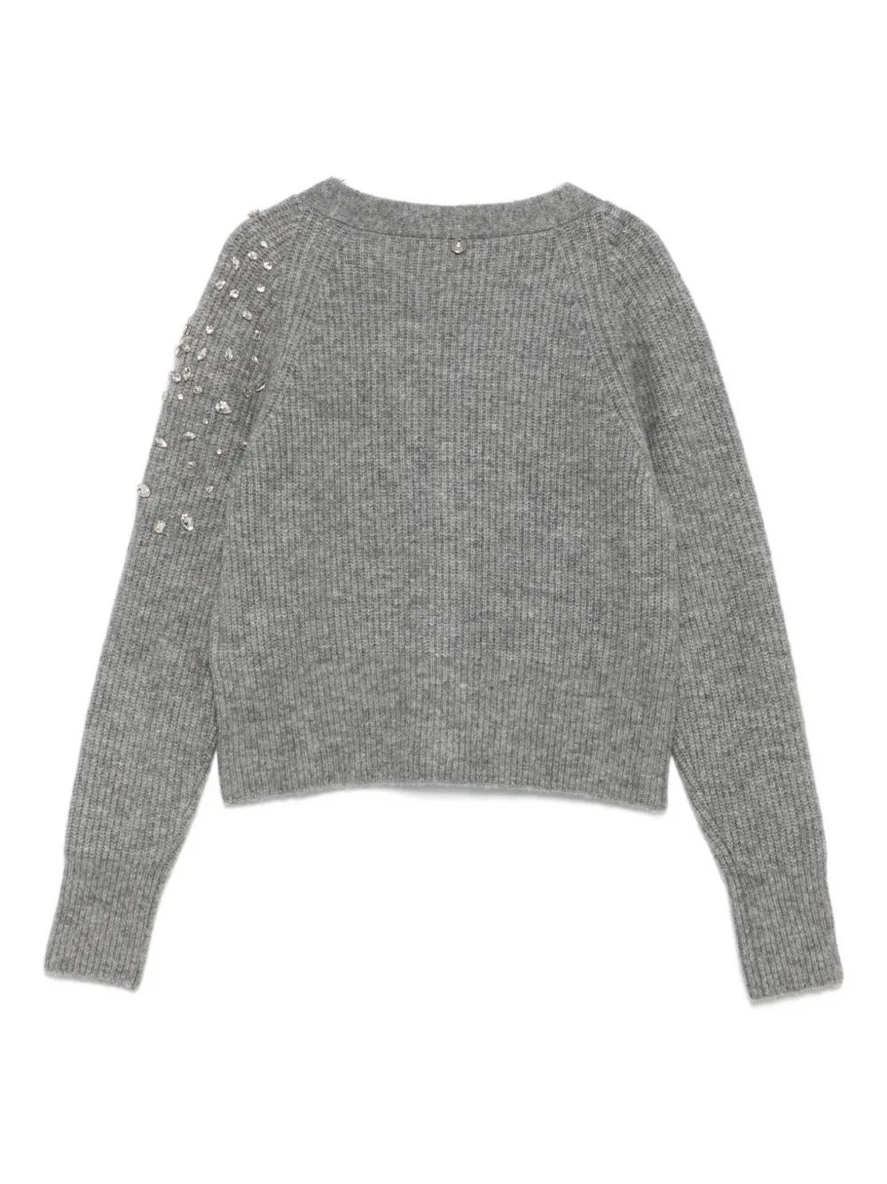 Liu •jo Embellished Button Cardigan In Gray