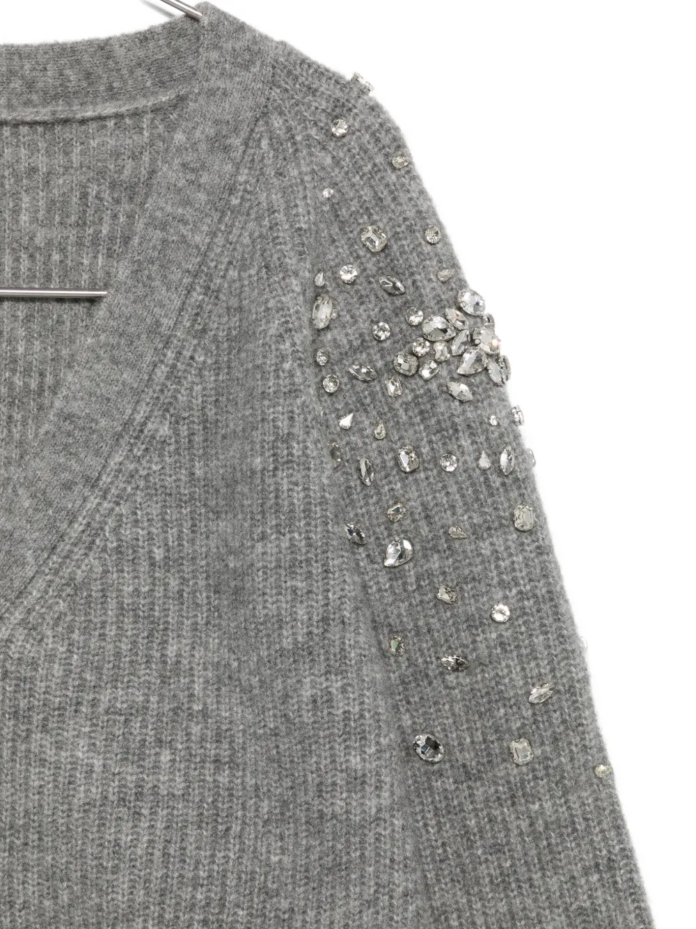 Liu •jo Embellished Button Cardigan In Gray
