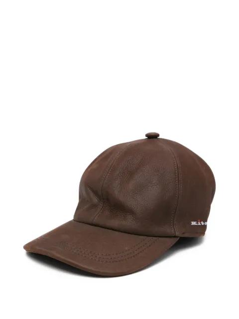 Kiton logo-embroidered leather baseball cap