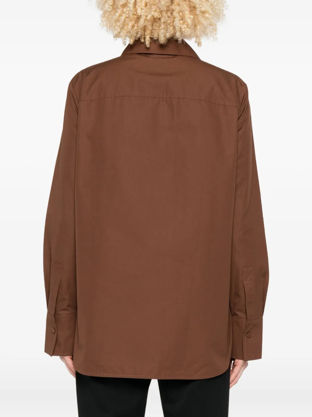 Jil Sander Button-down Long-sleeve Shirt In Brown