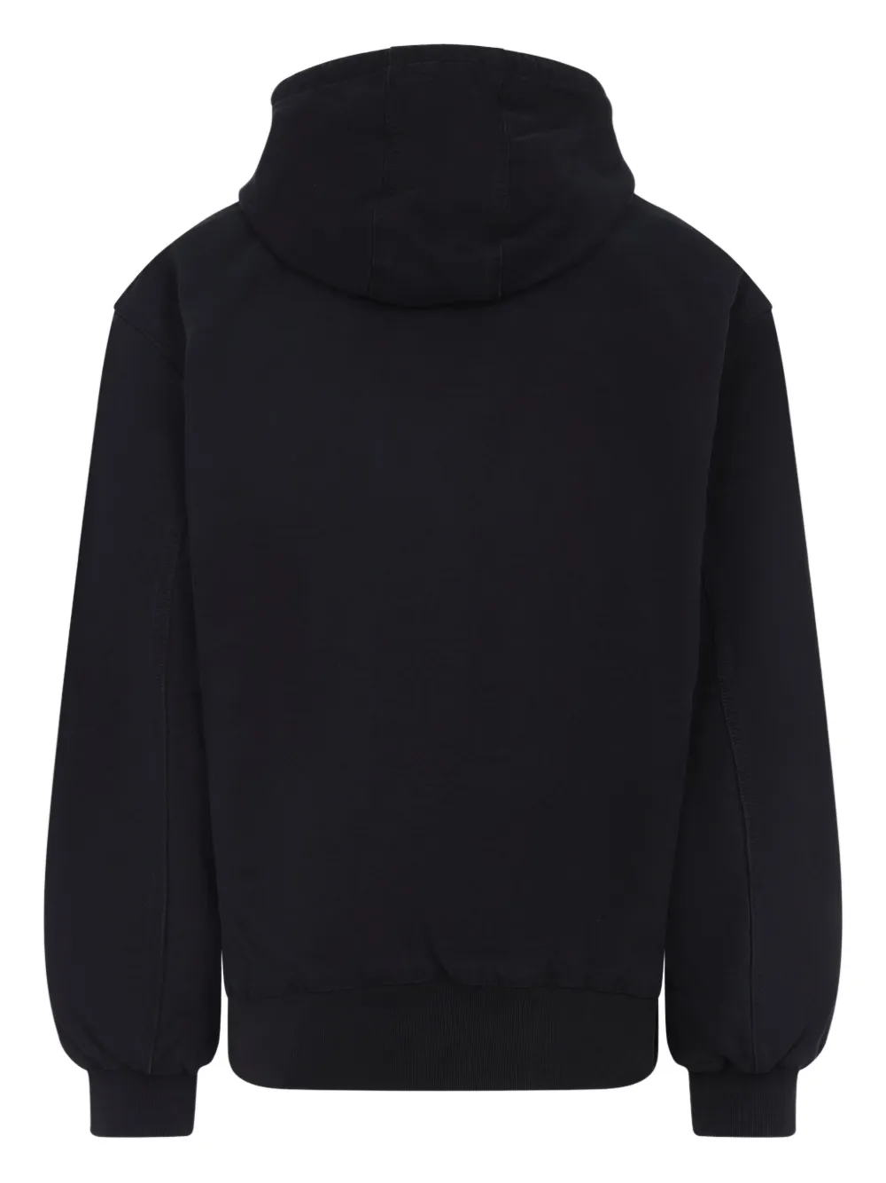 Carhartt Hooded Jacket With Pockets And Ribbed Finish In Black