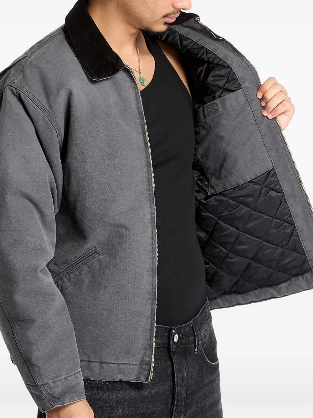Carhartt WIP OG Detroit katoenen jack met rits Grijs