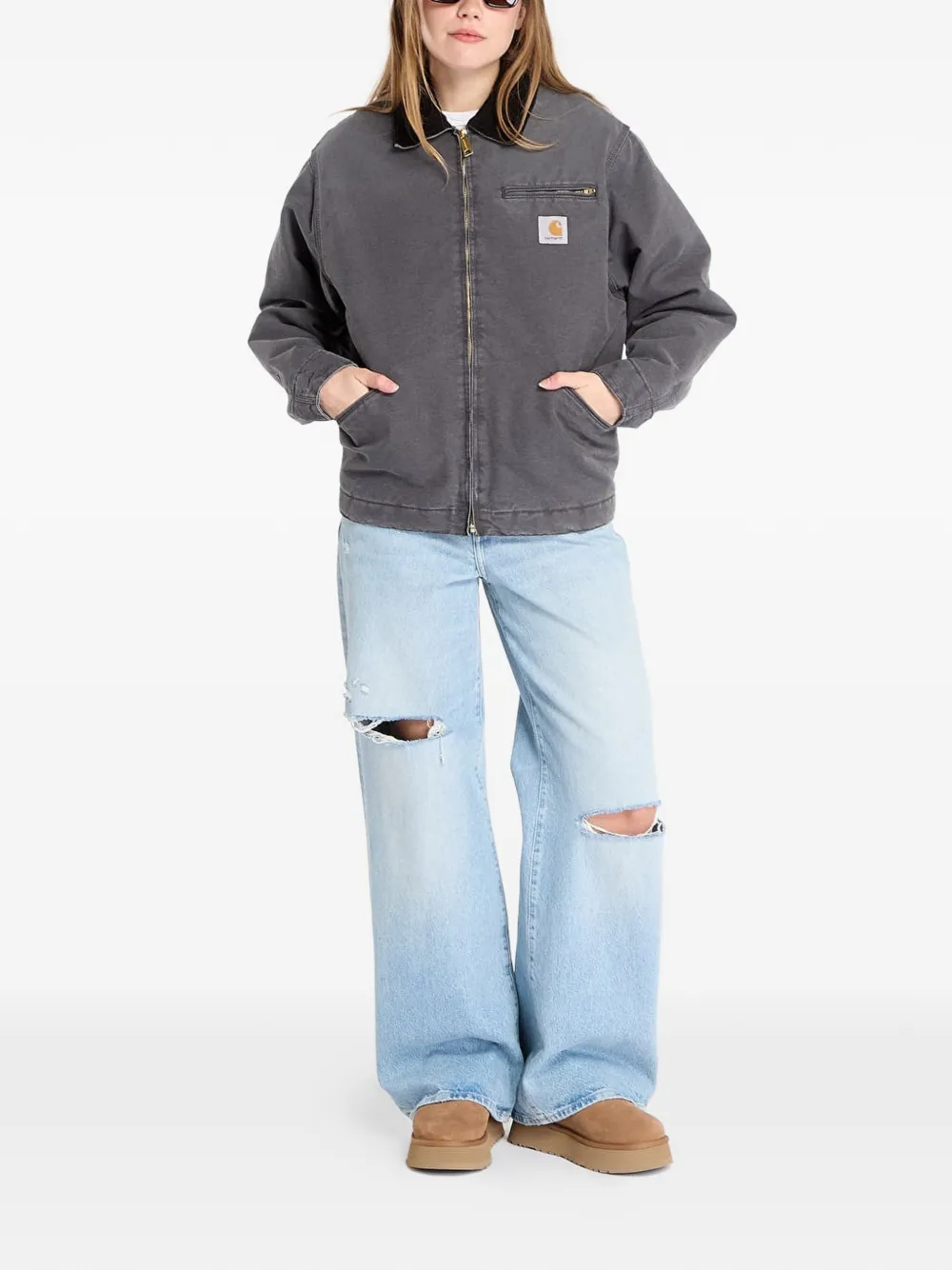 Carhartt WIP OG Detroit katoenen jack met rits Grijs