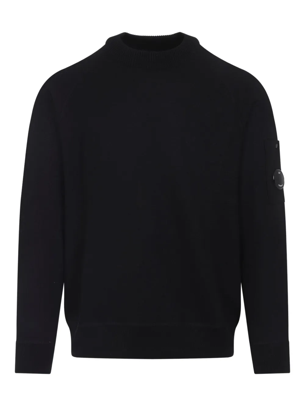 C.p. Company Ribbed Pullover With Sleeve Pocket And Cuffs In Black
