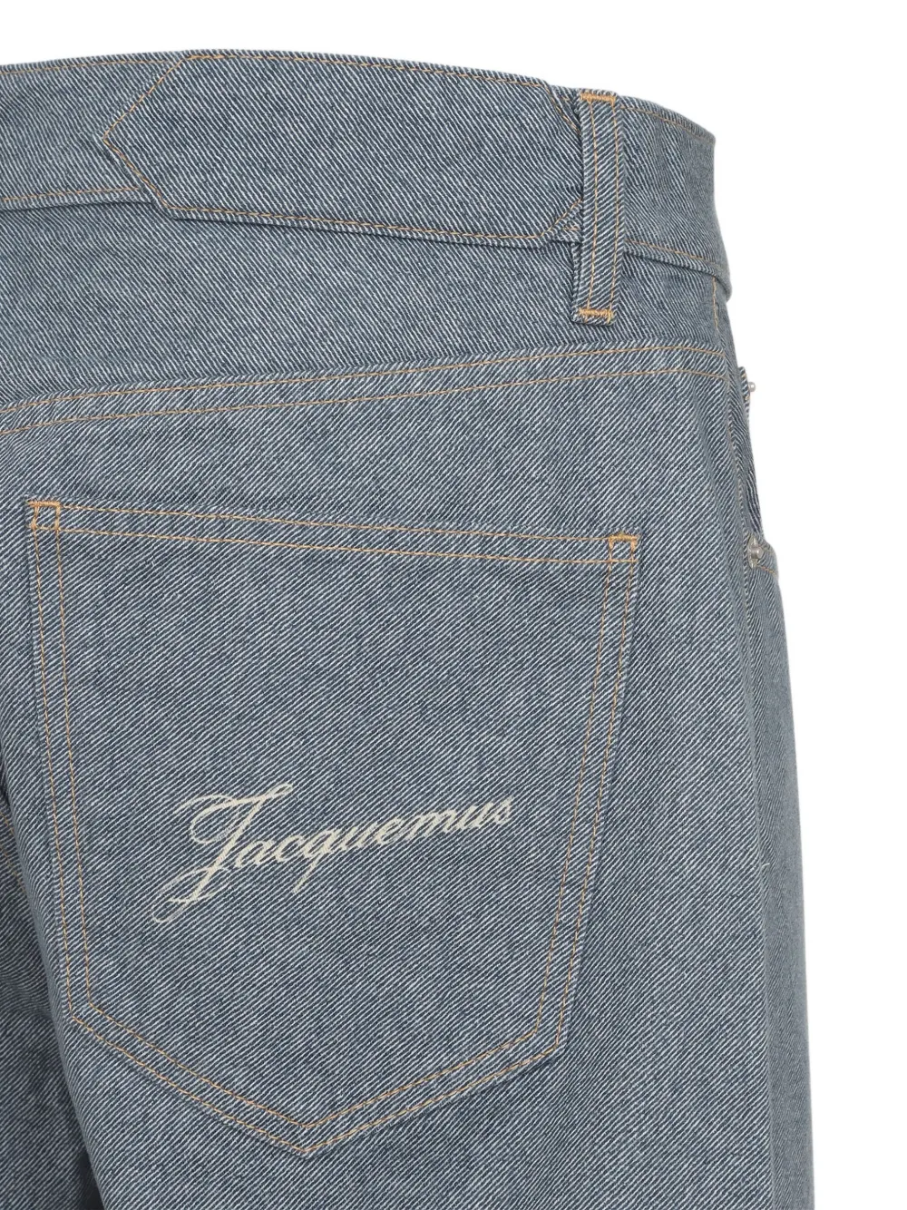 Jacquemus Straight Cut Denim Trousers Pockets In Blue