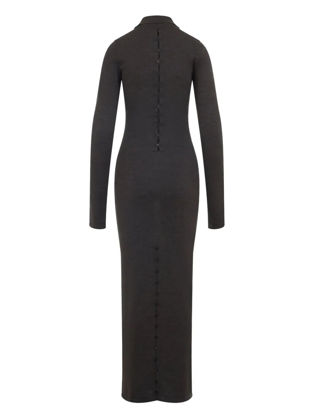 Jacquemus Maxi-jurk met polokraag en knopen - Bruin