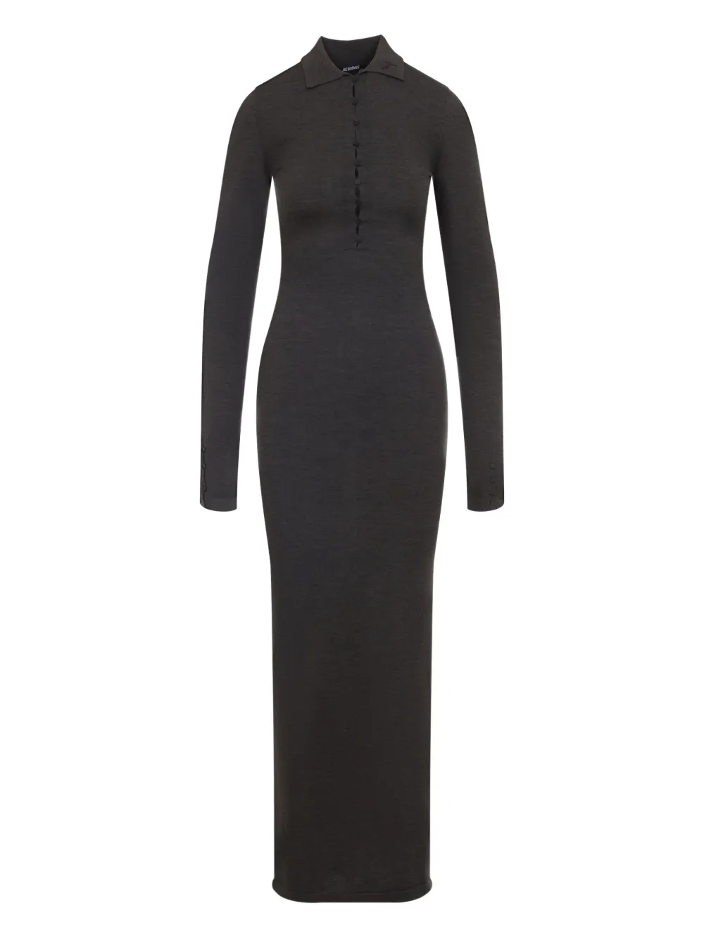 Jacquemus polo-neck button-front maxi dress | Brown | Image 1
