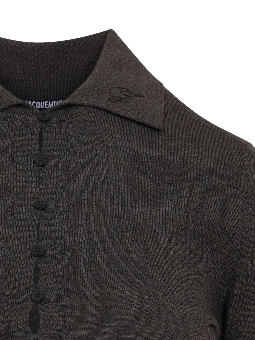 Jacquemus Maxi-jurk met polokraag en knopen Bruin