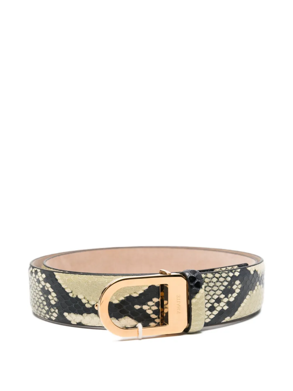 KHAITE snakeskin-effect buckled belt - Toni neutri