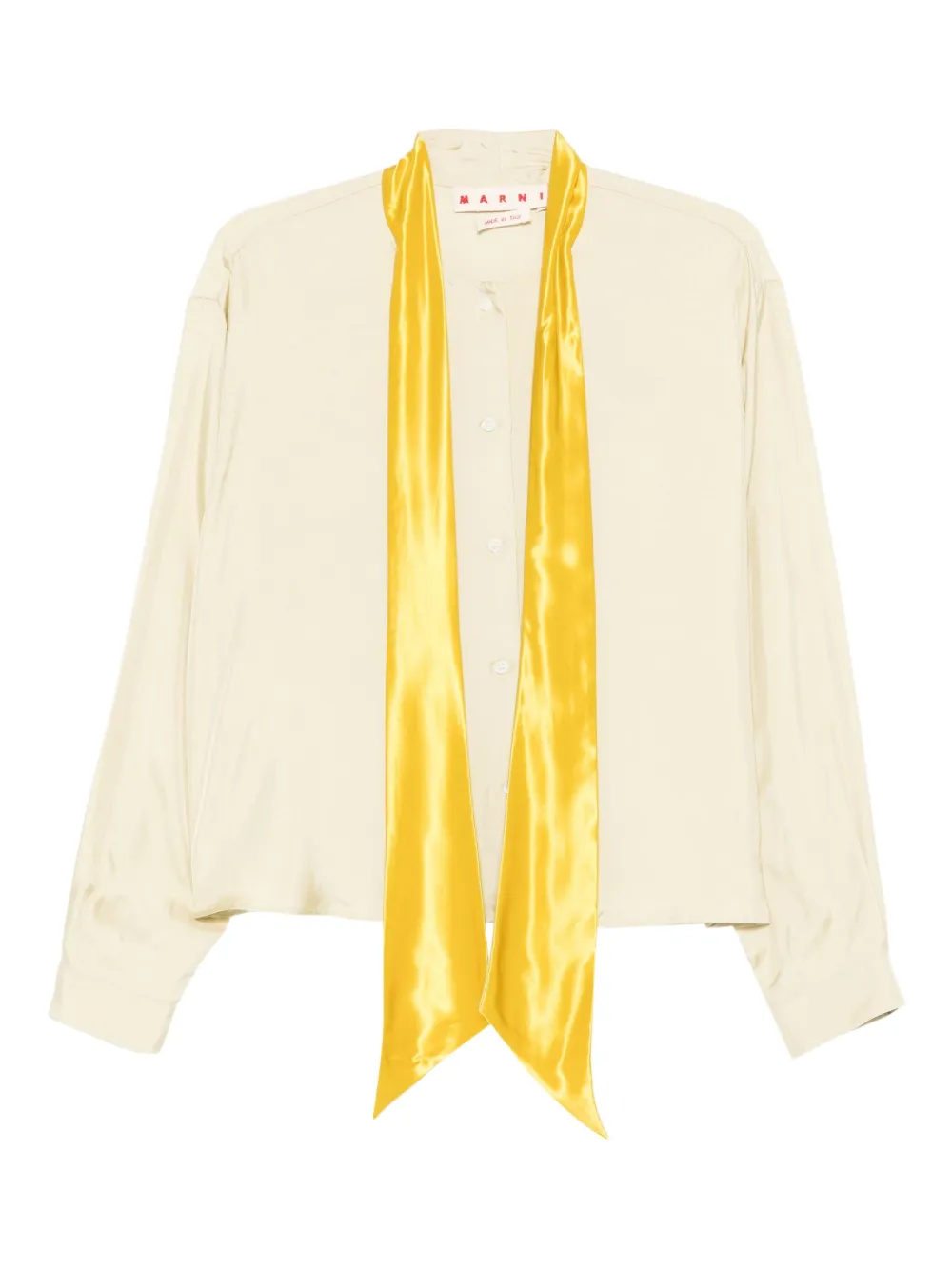 Marni Boxy Fit Button-up With Scarf In Multi