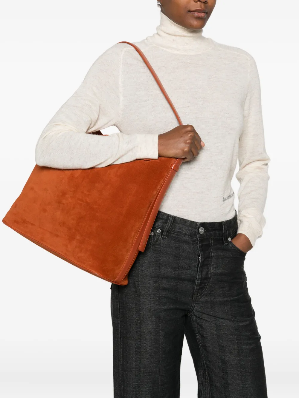 Apc Vera Suede Tote Bag In Orange