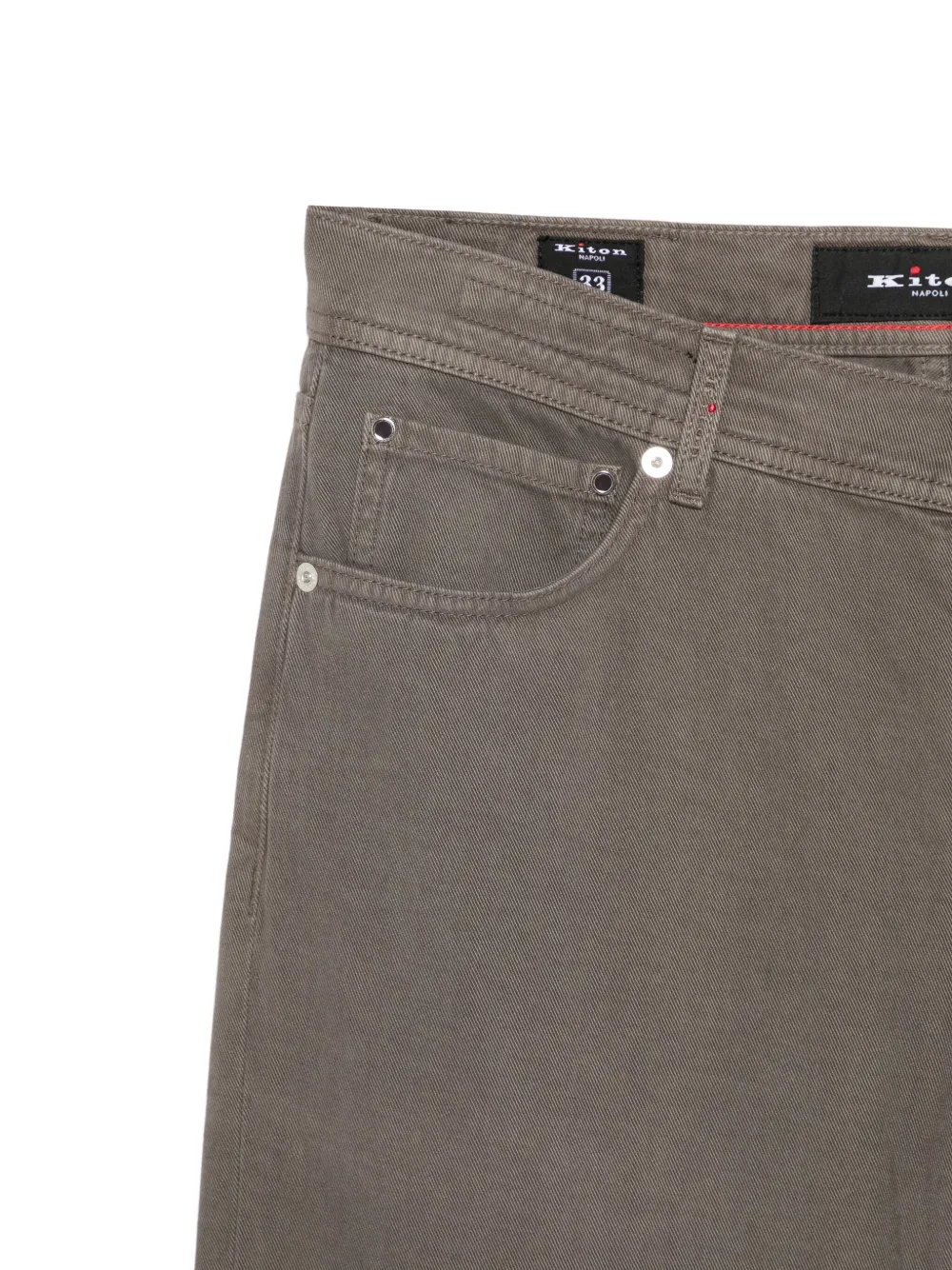Kiton Straight broek Bruin