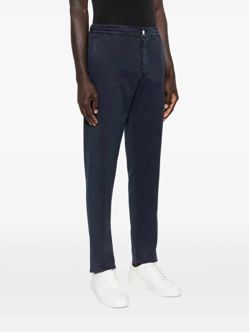 Kiton Broek met trekkoordtaille Blauw