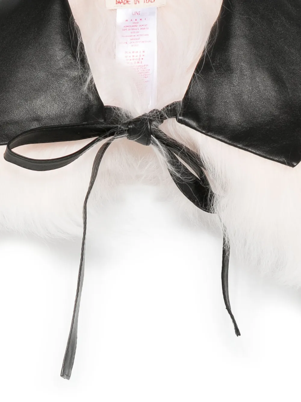  Marni Leather-trimmed Fur Collar - White 