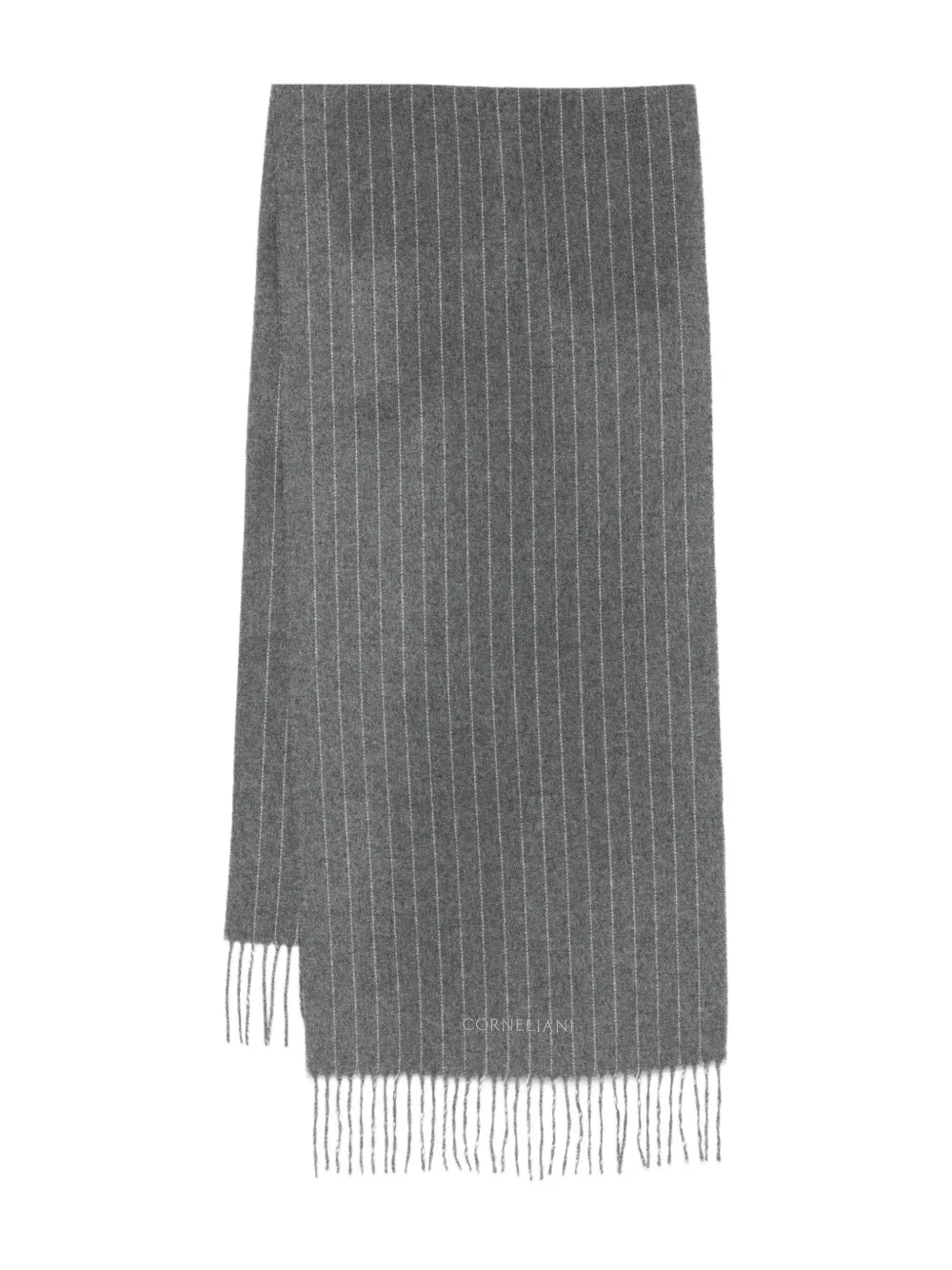 Corneliani bufanda con rayas y flecos | gris | Image 1