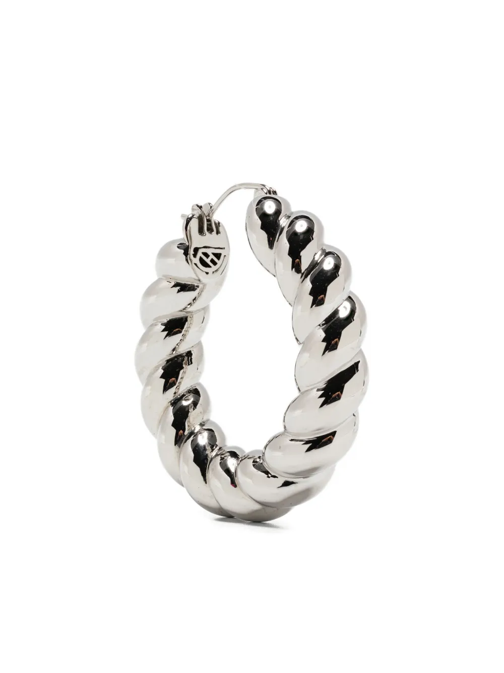 Eddie Borgo Rope hoop earrings - シルバートーン Eddie Borgo Rope hoop earrings - シルバートーン